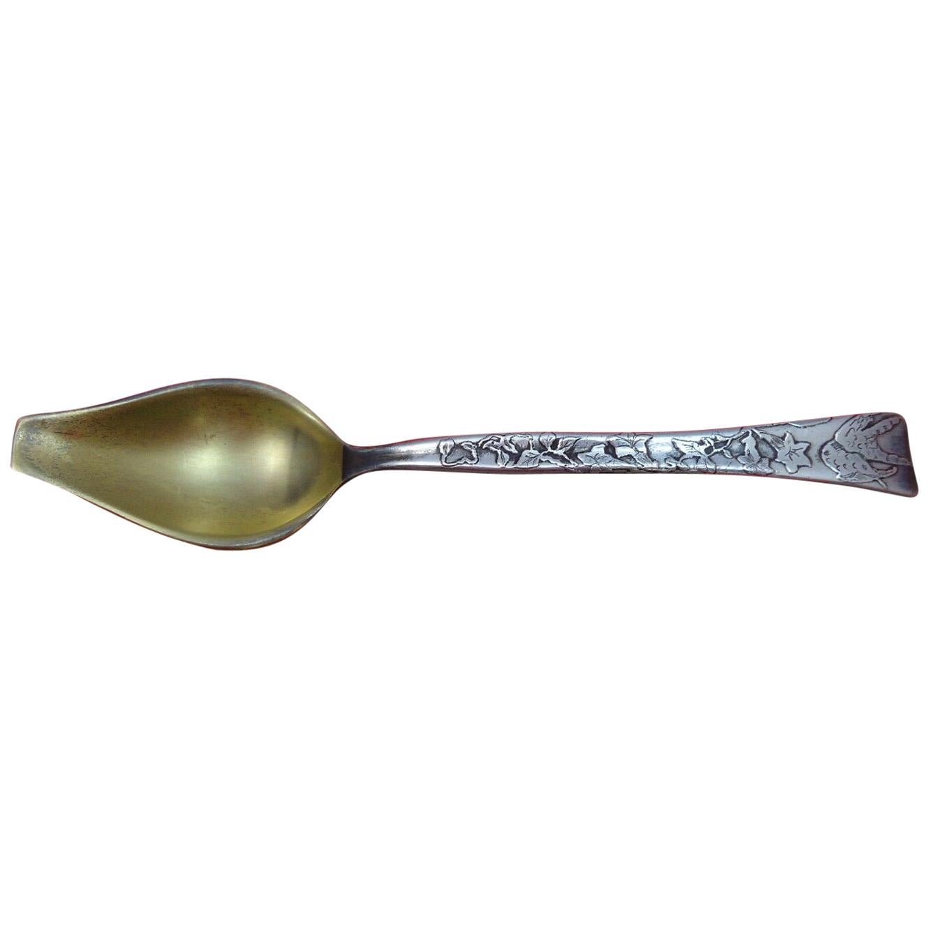 Lap Over Edge Acid Etched by Tiffany & Co. Sterling Silver Melon Spoon Flowers