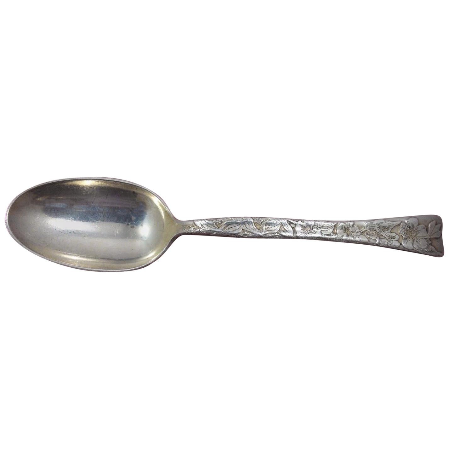 Lap over Edge Acid Etched by Tiffany & Co. Sterling Silver Teaspoon Jasmine