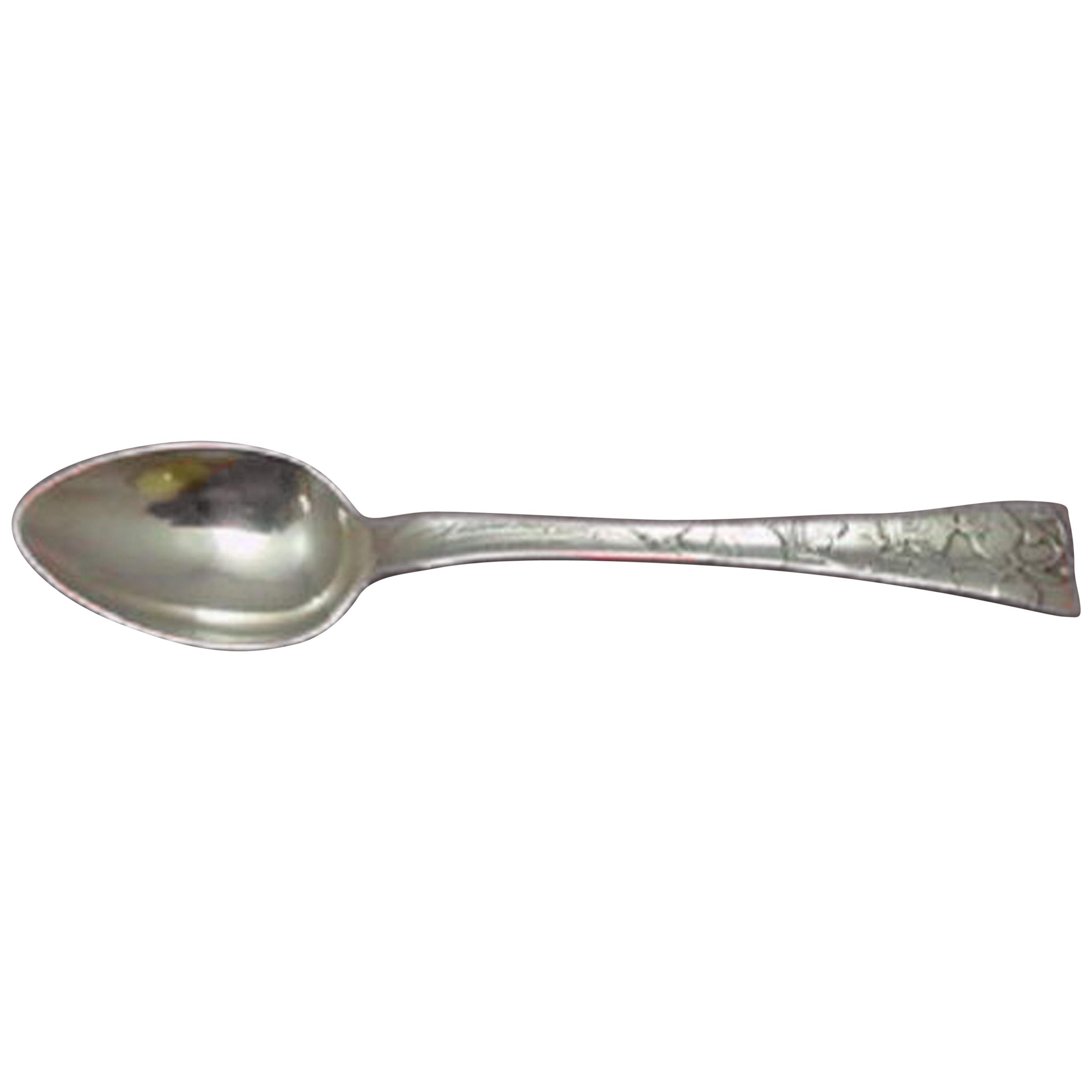Lap over Edge Acid Etched by Tiffany Sterling Demitasse Spoon Lilies