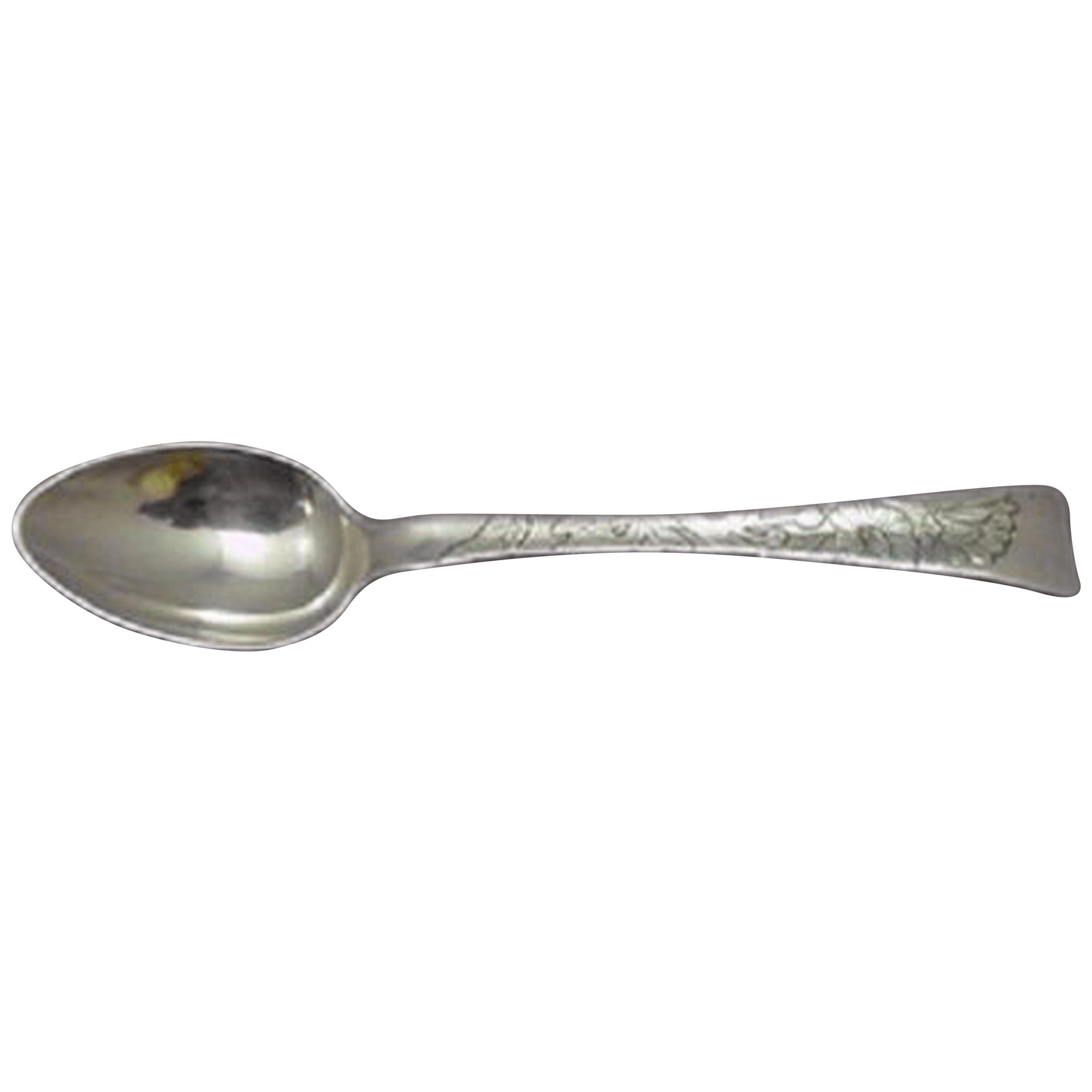 Lap Over Edge Acid Etched by Tiffany Sterling Demitasse Spoon with Daisies