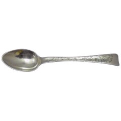 Vintage Lap Over Edge Acid Etched by Tiffany Sterling Demitasse Spoon with Daisies
