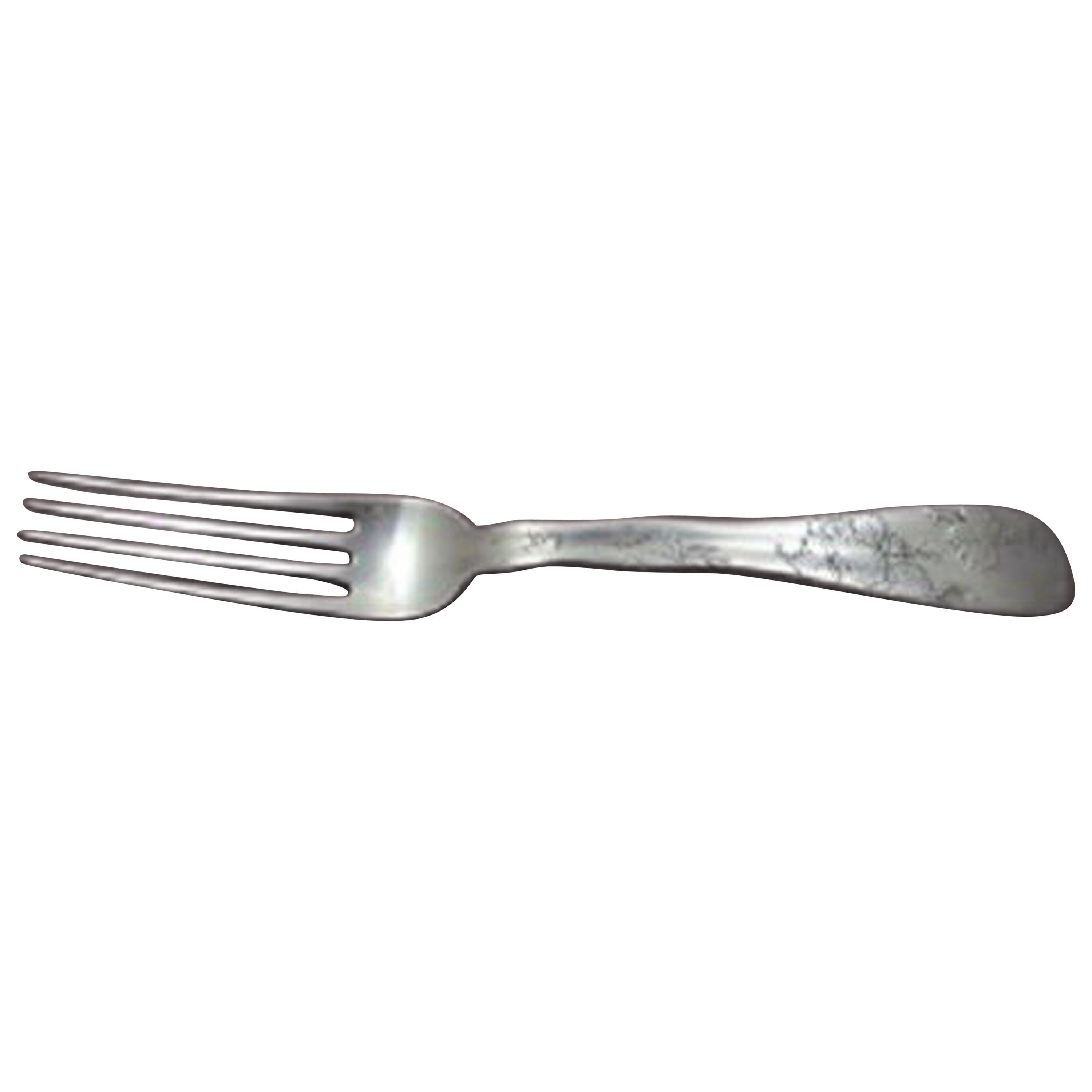 Lap over Edge Acid Etched by Tiffany Sterling Dinner Fork W/ Maple