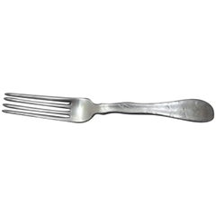 Lap Over Edge Acid Etched by Tiffany Sterling Dinner Fork with Water Lily