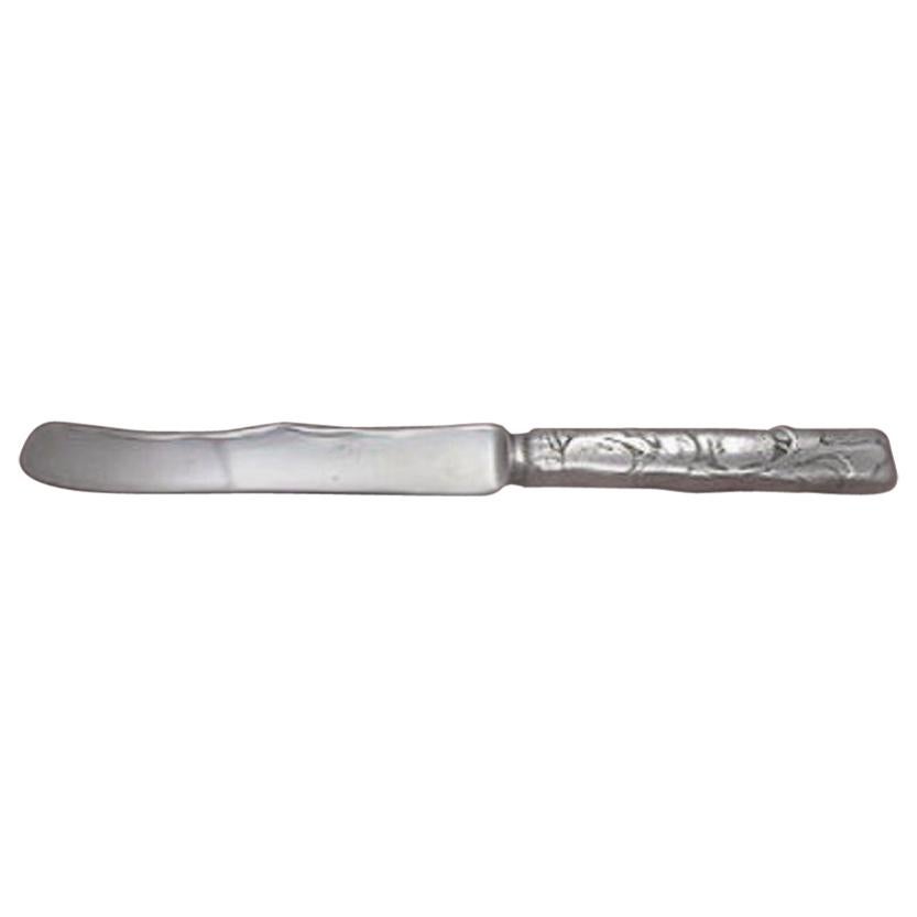 Lap Over Edge Acid Etched by Tiffany Sterling Silver Breakfast Knife Wavy Plum