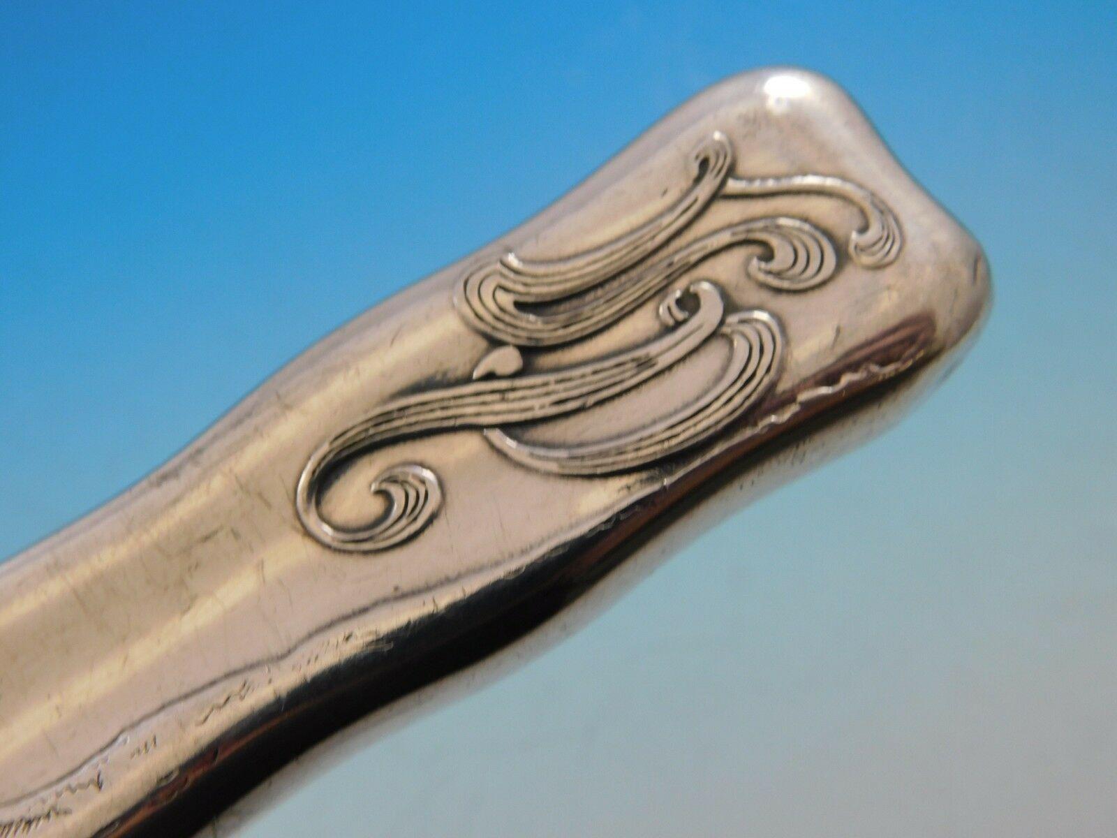 Lap Over Edge Acid Etched by Tiffany Sterling Silver Roast Carving Set Cow Motif 4