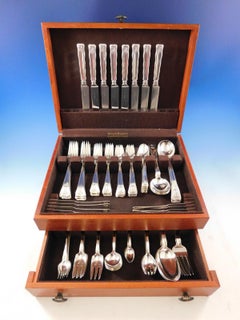 Lap over Edge by Tiffany and Co Sterling Silver Flatware Set 8 Service 112 Pcs