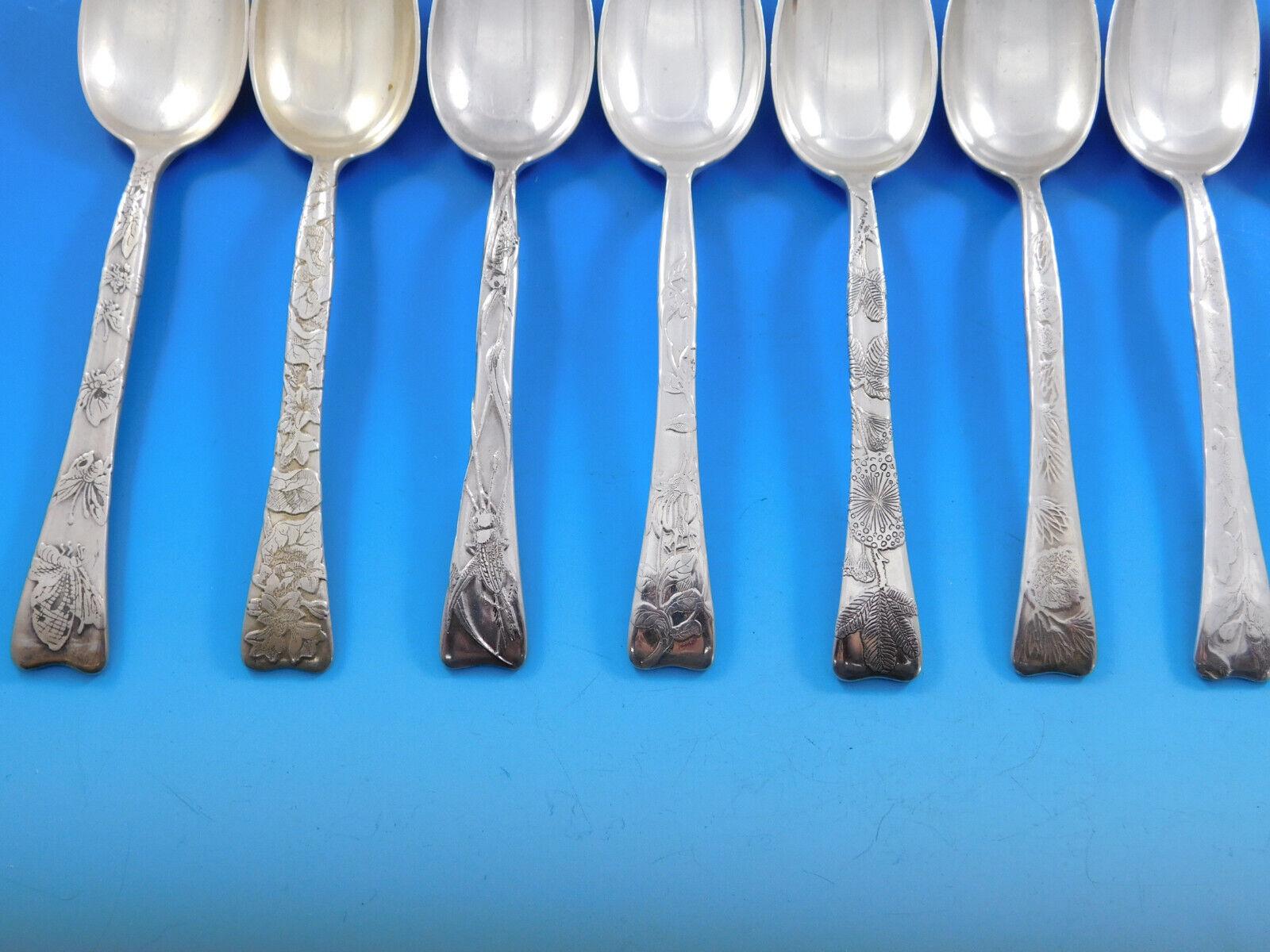 Lap Over Edge by Tiffany and Co Sterling Silver Flatware Set In Box Acid Etched 11