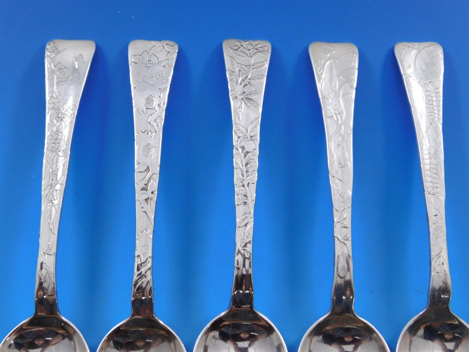 Lap Over Edge by Tiffany and Co Sterling Silver Flatware Set In Box Acid Etched 13