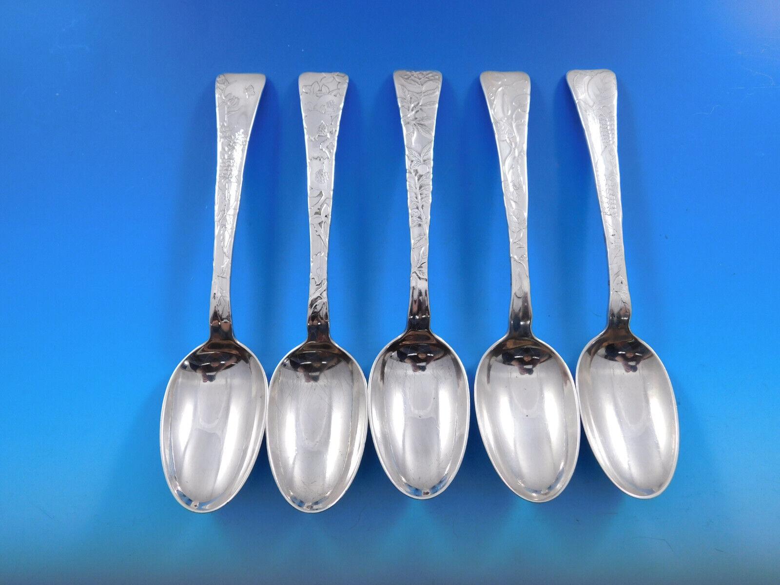 Lap Over Edge by Tiffany and Co Sterling Silver Flatware Set In Box Acid Etched 14