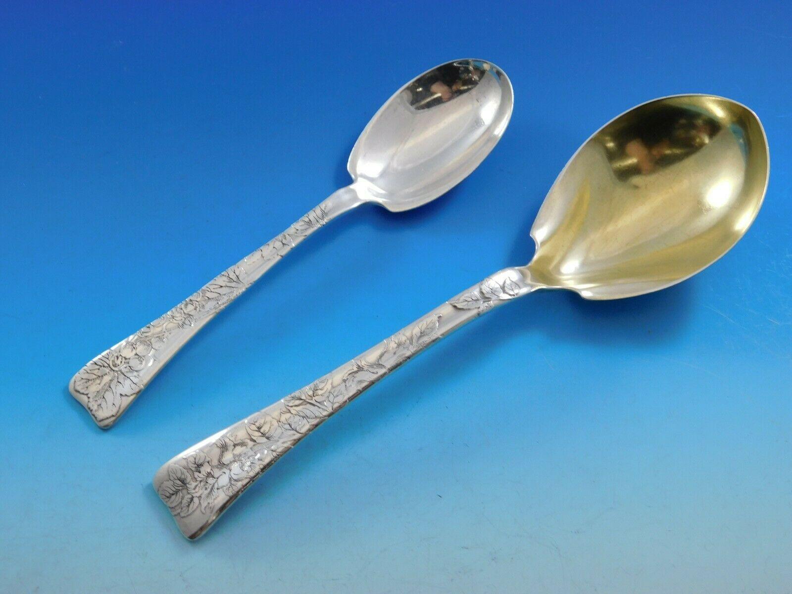 Set di posate in argento Sterling Lap Over Edge by Tiffany & Co. Servizio inciso all'acido in vendita 5