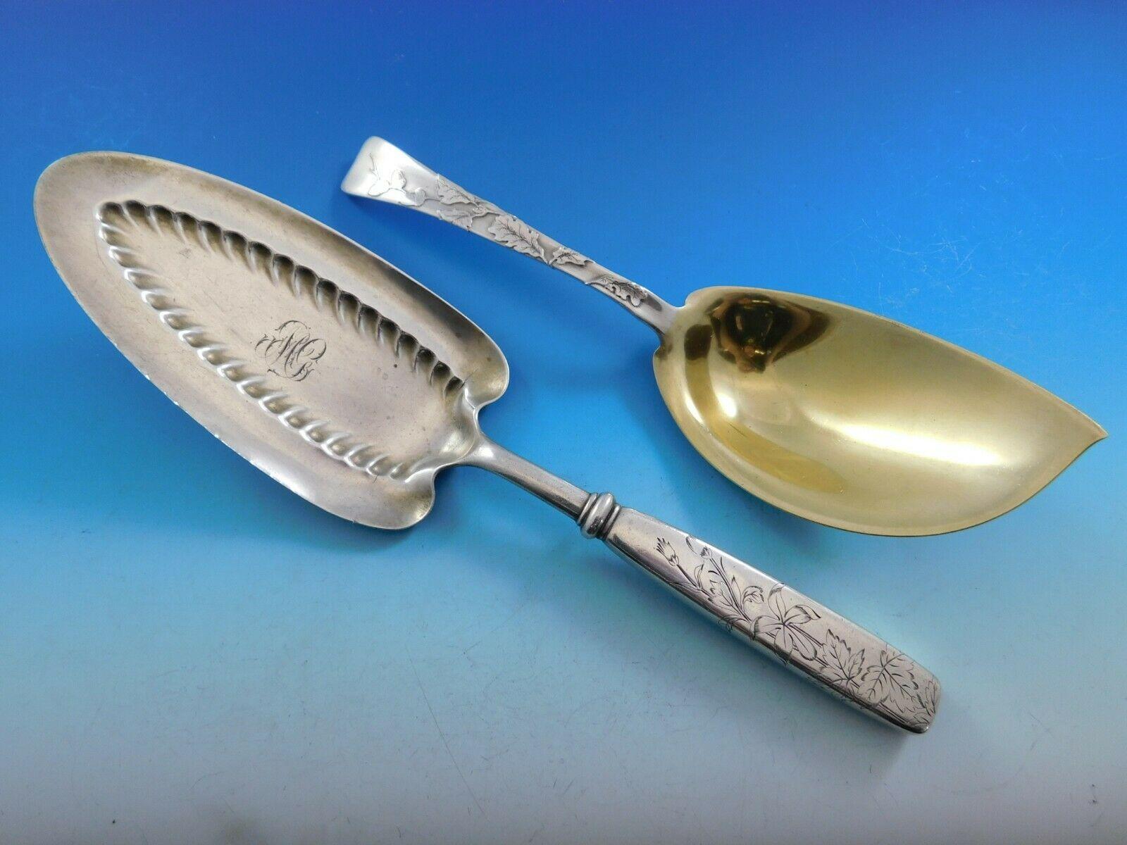 Set di posate in argento Sterling Lap Over Edge by Tiffany & Co. Servizio inciso all'acido in vendita 6