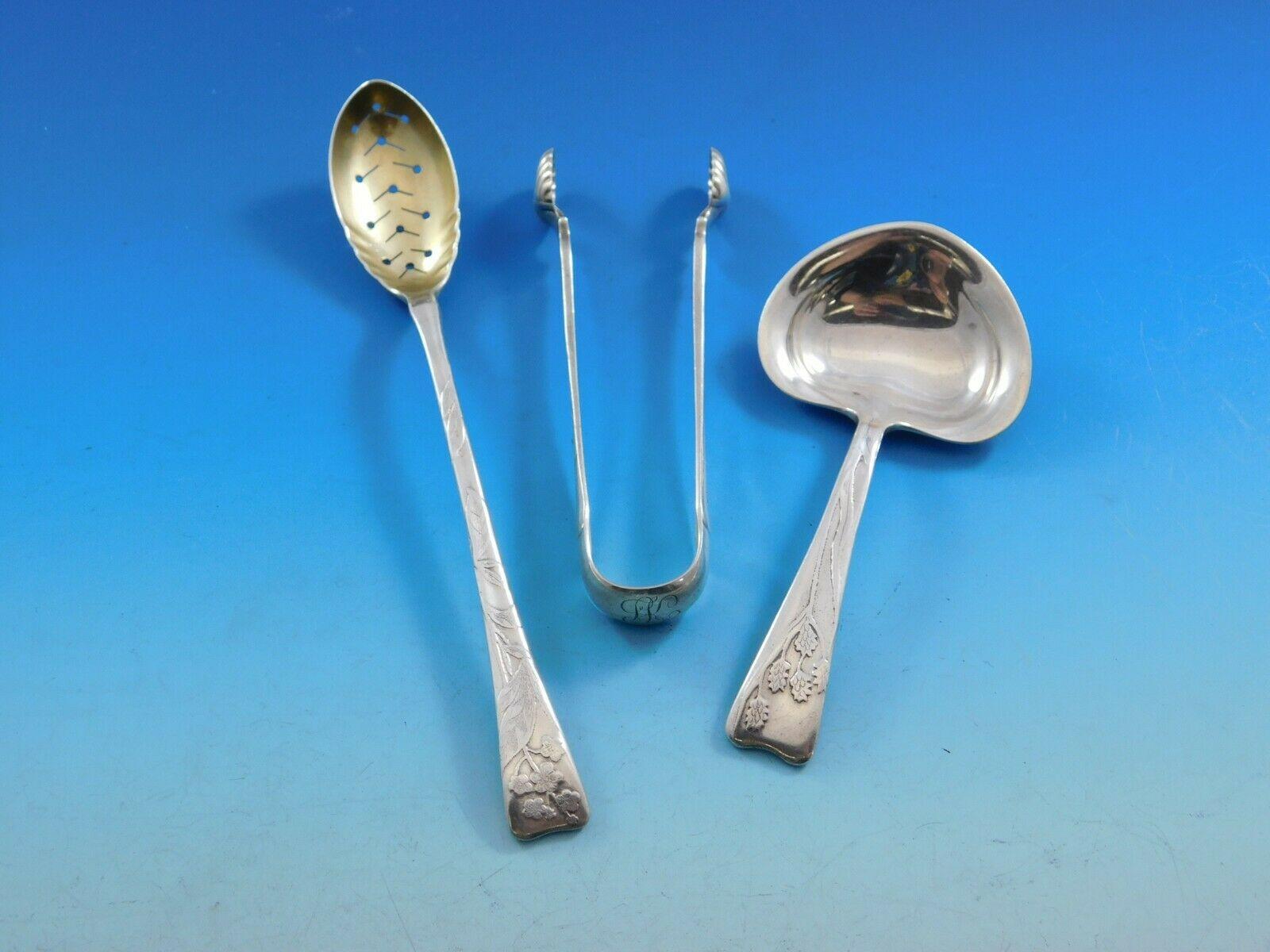 Set di posate in argento Sterling Lap Over Edge by Tiffany & Co. Servizio inciso all'acido in vendita 3