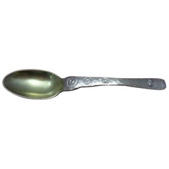 Vintage Lap over Edge Mixed Metals Tiffany & Co. Sterling Applied Coffee Spoon Butterfly