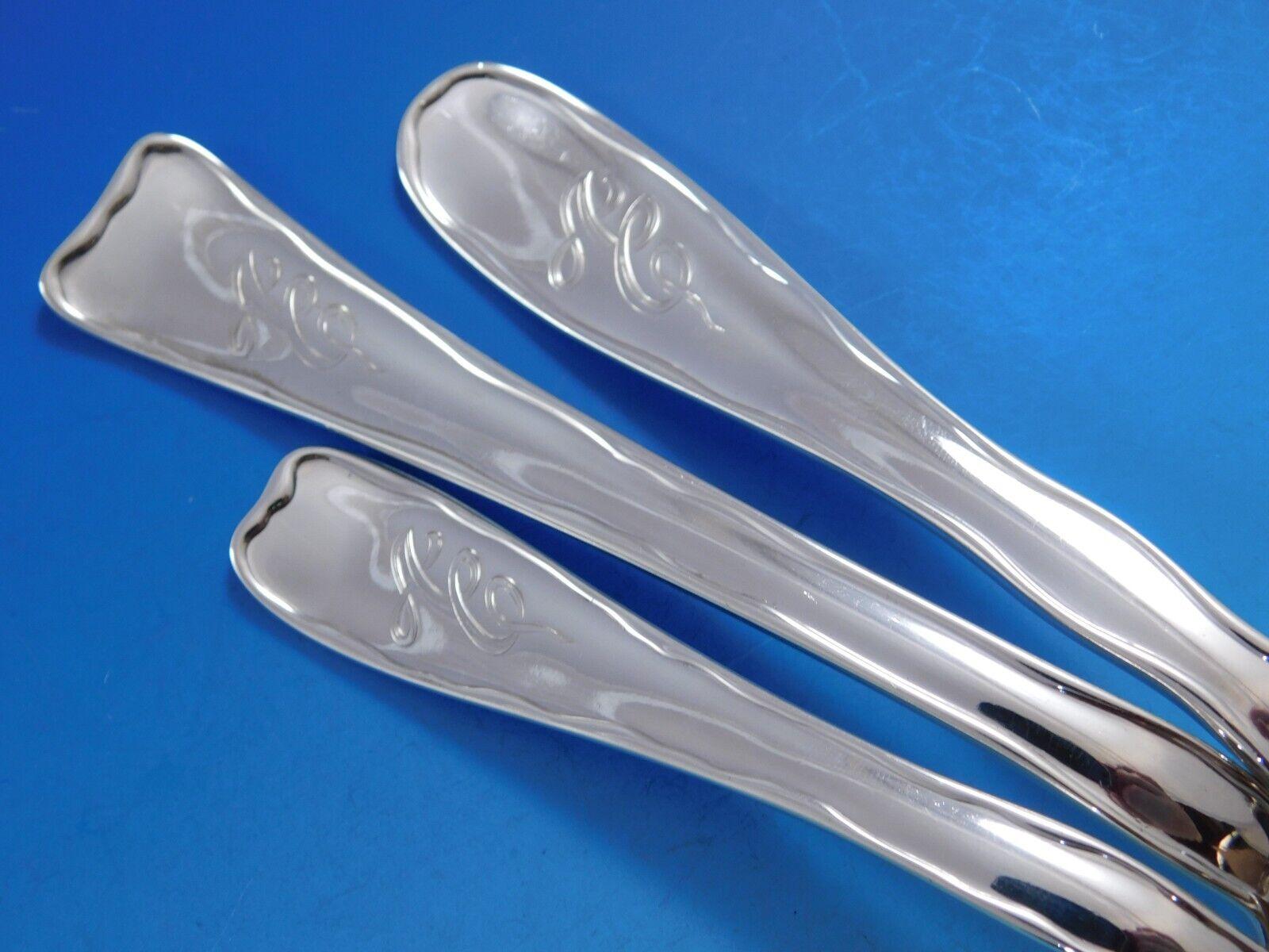 20th Century Lap Over Edge Plain by Tiffany & Co. Sterling Silver Flatware Set Service 108 pc For Sale