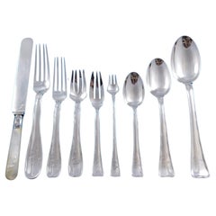 Lap Over Edge Plain by Tiffany & Co. Sterling Silver Flatware Set Service 108 pc