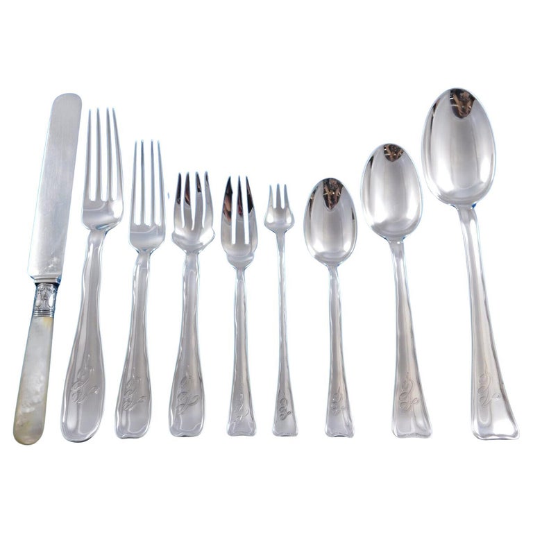 Lap Over Edge Plain by Tiffany and Co. Sterling Silver Flatware Set Service  108 pc For Sale at 1stDibs