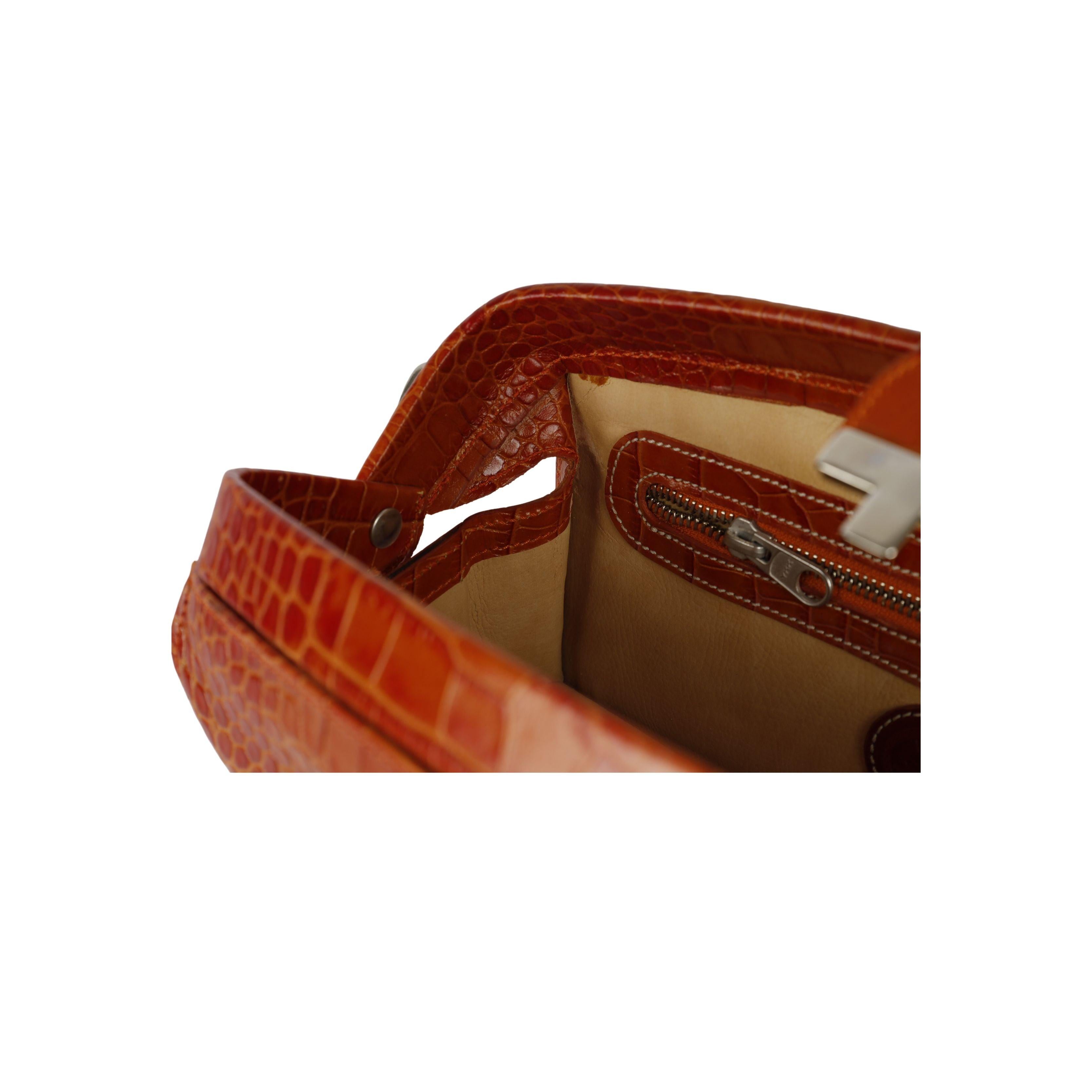 L.A.P.A. Vintage Croco Handbag - '00s For Sale 2