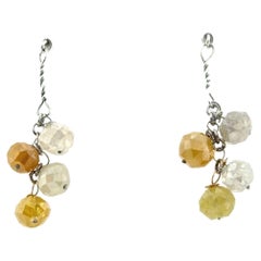 Lapaix Fancy Vivid Yellow Briolette Diamond Dangle Earrings Mined 5ct 14K NEW