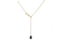 Lapaix Mined Chocolate Briolette Diamond Pendant Y Necklace 2.70ct 14K Yellow Go