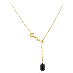 Lapaix Mined Chocolate Briolette Diamond Pendant Y Necklace 2.70ct 14K Yellow Go