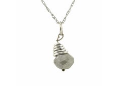 Lapaix Natural Briolette Diamond Pendant Necklace 1.44ct Mined 14K White Gold