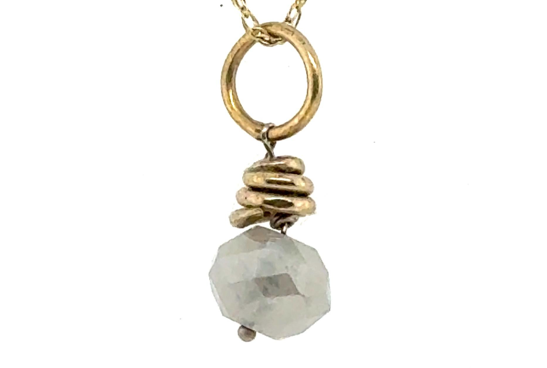 Lapaix Natural Briolette Mined Diamant-Anhänger Halskette 1 Karat 14K Gelbgold im Zustand „Hervorragend“ im Angebot in Dearborn, MI