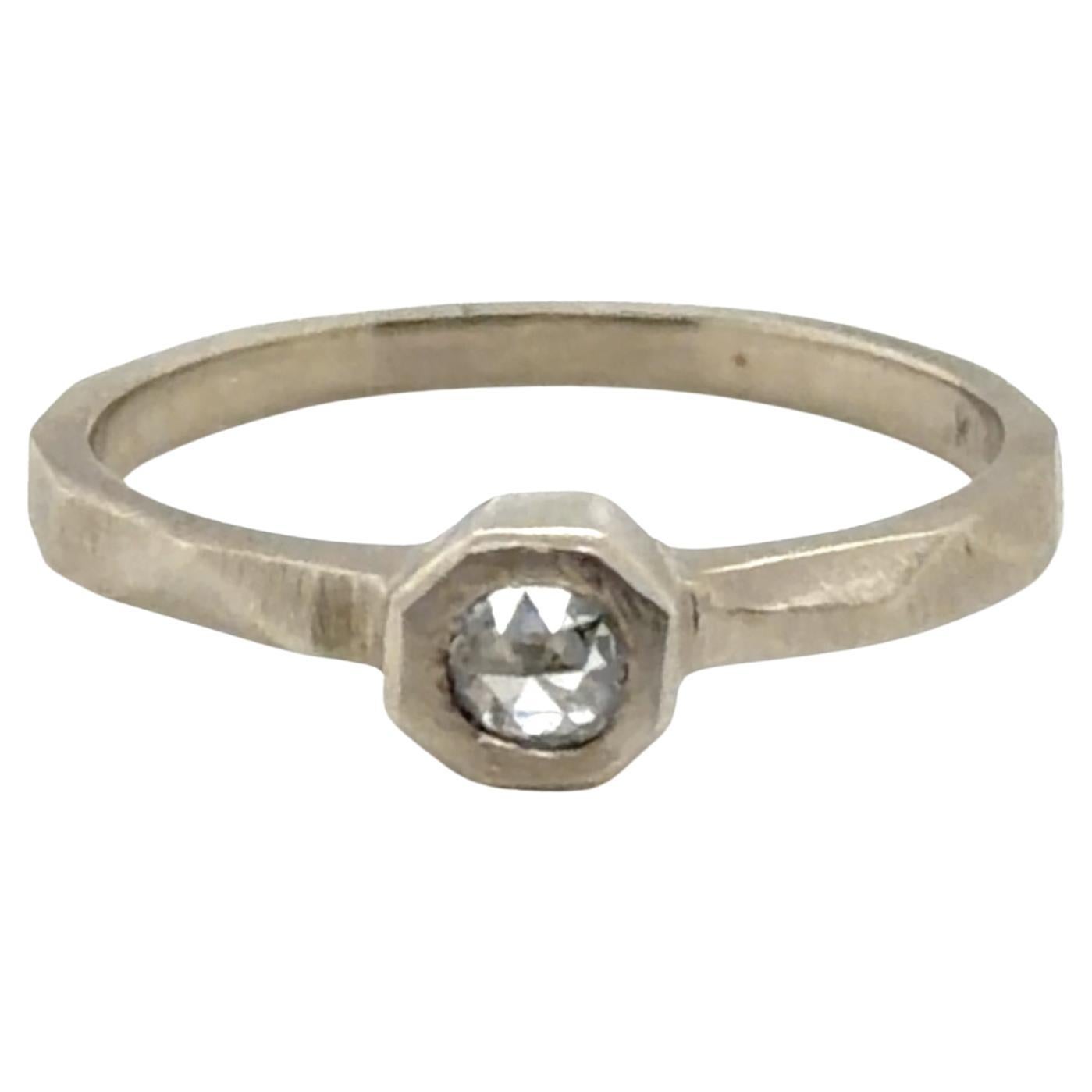 Lapaix Solitaire Diamond .10ct Rose Cut Engagement Ring Mined 14K
