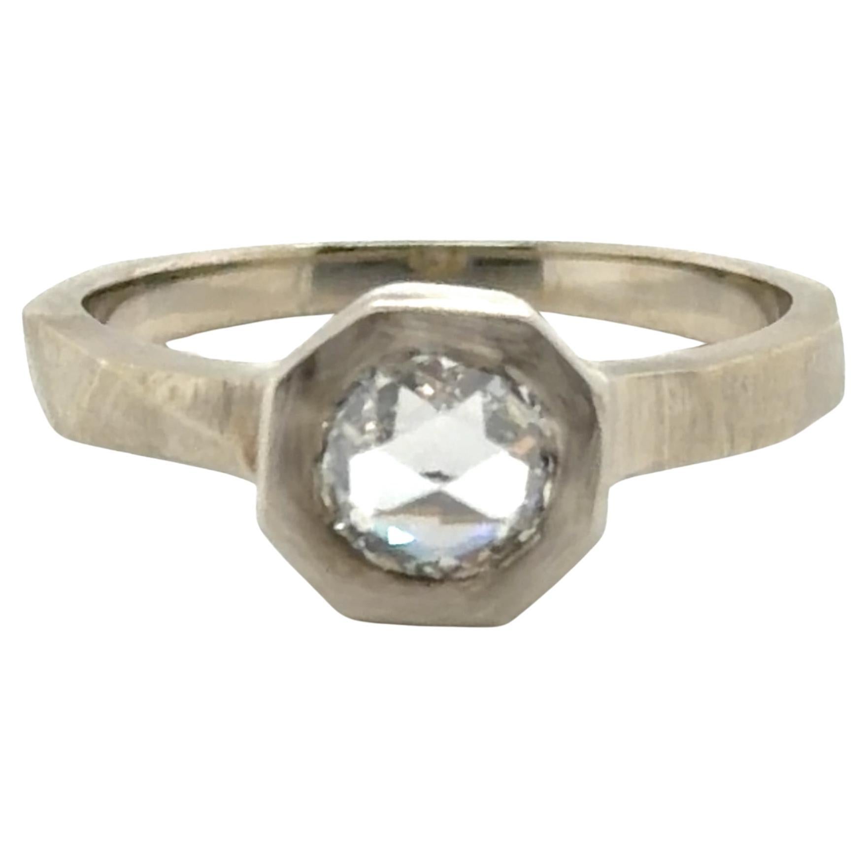 Lapaix Solitaire Diamond 14K Engagement Ring Mined .60ct Rose Cut Brand New