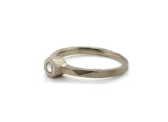 Lapaix Solitaire Diamond Rose Cut Engagement Ring Mined .10ct 14K White Gold