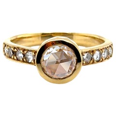 Lapaix Solitaire Rose Cut Diamond Engagement Ring Mined 1.10ct 14K Brand New