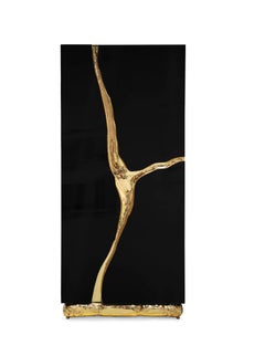 Lapiaz Black Cabinet - Hand-Polished Steel & Brass - Boca do Lobo