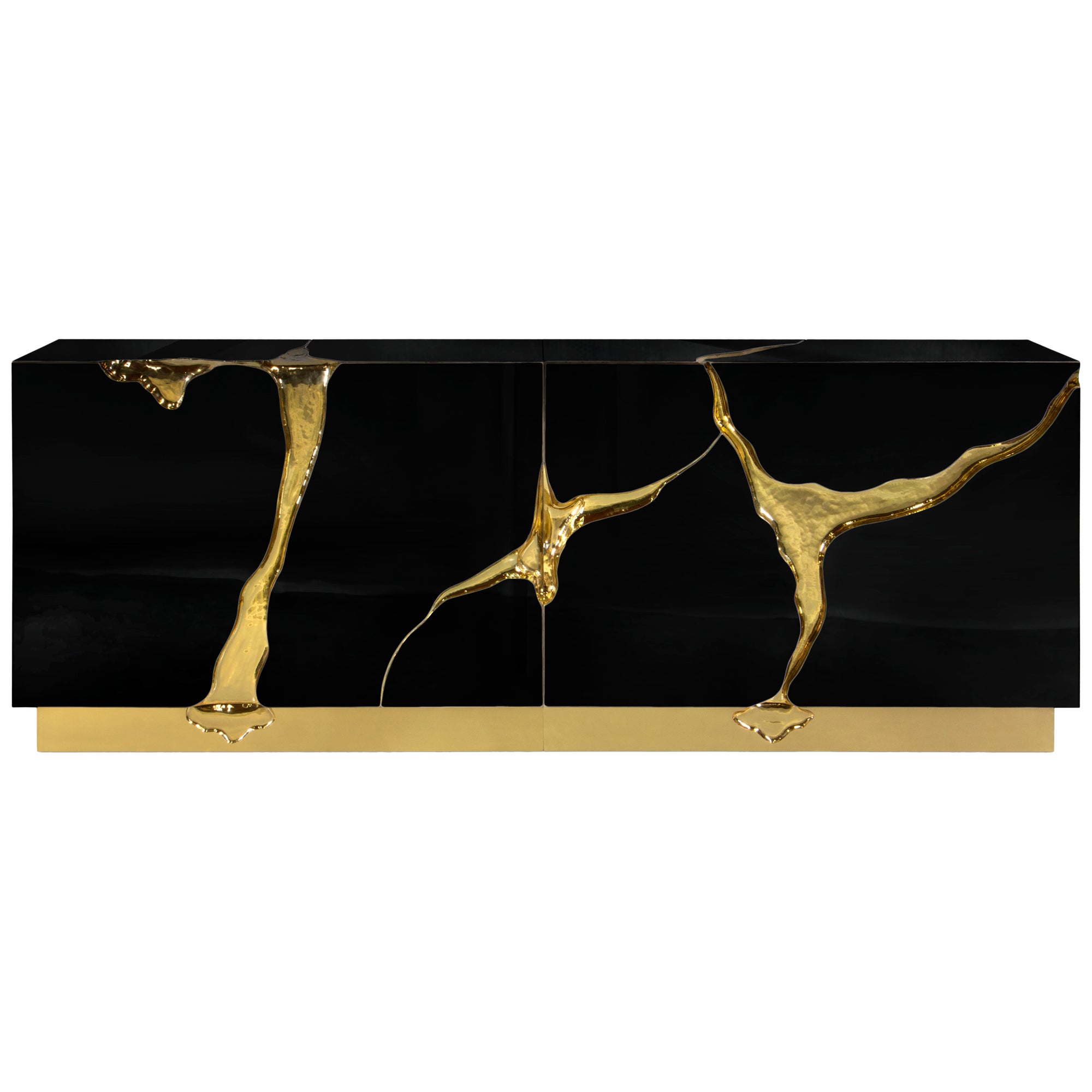 Lapiaz Schwarzes Sideboard aus handpoliertem Stahl und Messing – Boca do Lobo, Boca do Lobo im Angebot