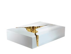 Mesa de centro Lapiaz - Acero inoxidable pulido a mano y latón - Boca Do Lobo