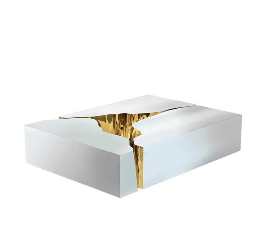 Modern Lapiaz With Polished Stainless Steel Center Table by Boca do Lobo For Sale