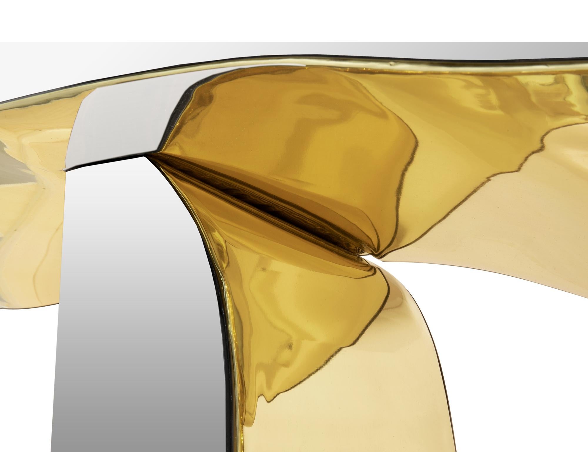 Lapiaz Console - Hand-Polished Steel & Brass - Boca do Lobo In New Condition For Sale In Rio Tinto, PT