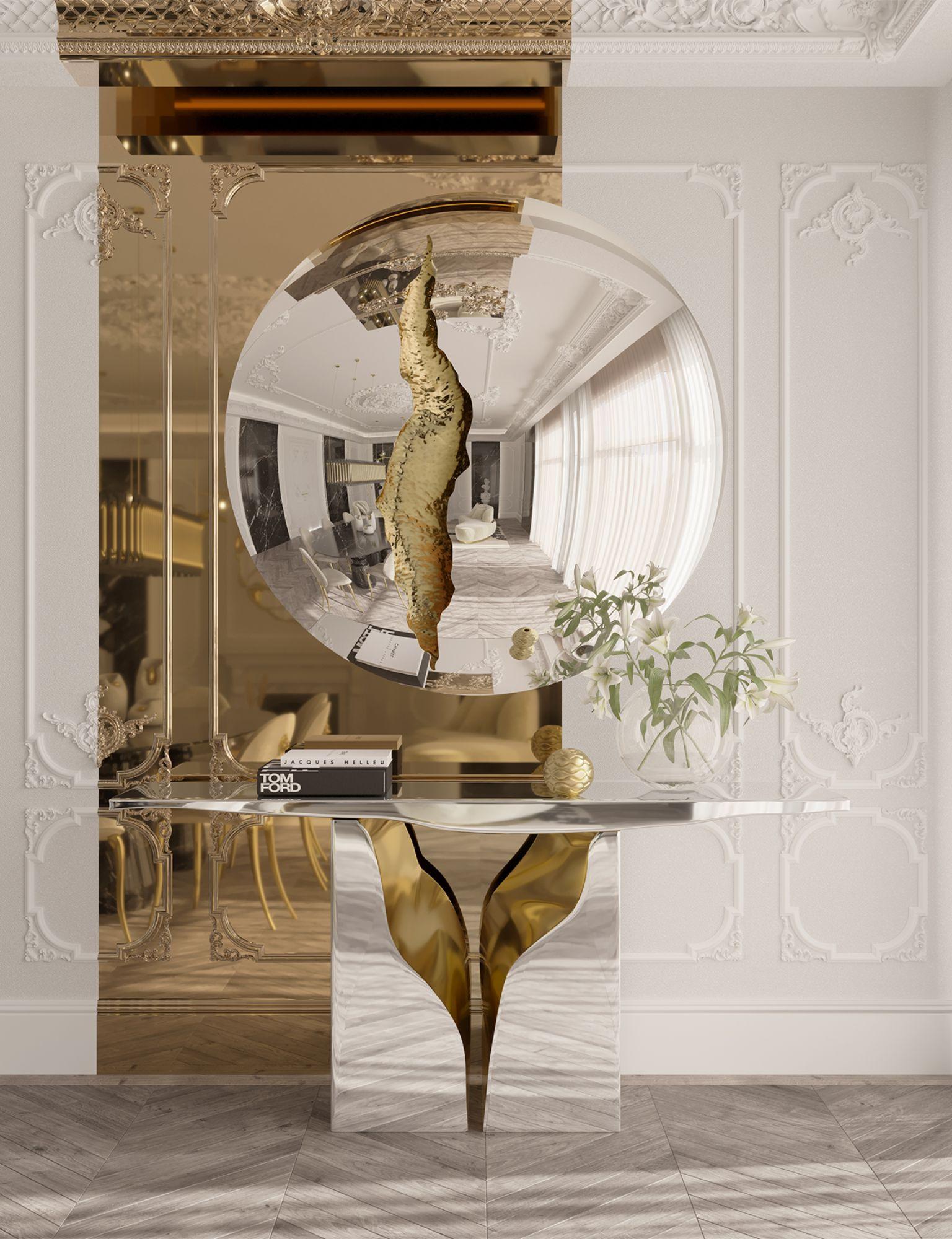 Lapiaz Console - Hand-Polished Steel & Brass - Boca do Lobo For Sale 3