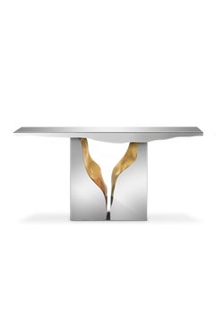 Lapiaz Console in Polished Stainless Steel by Boca do Lobo
