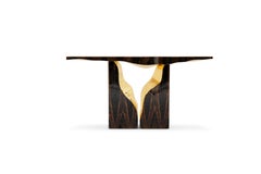 Console Lapiaz en ébène, menuiserie artisanale en laiton et placage - Boca do Lobo