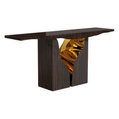 Lapiaz Ebony Console in Ebony Macassar Veneer