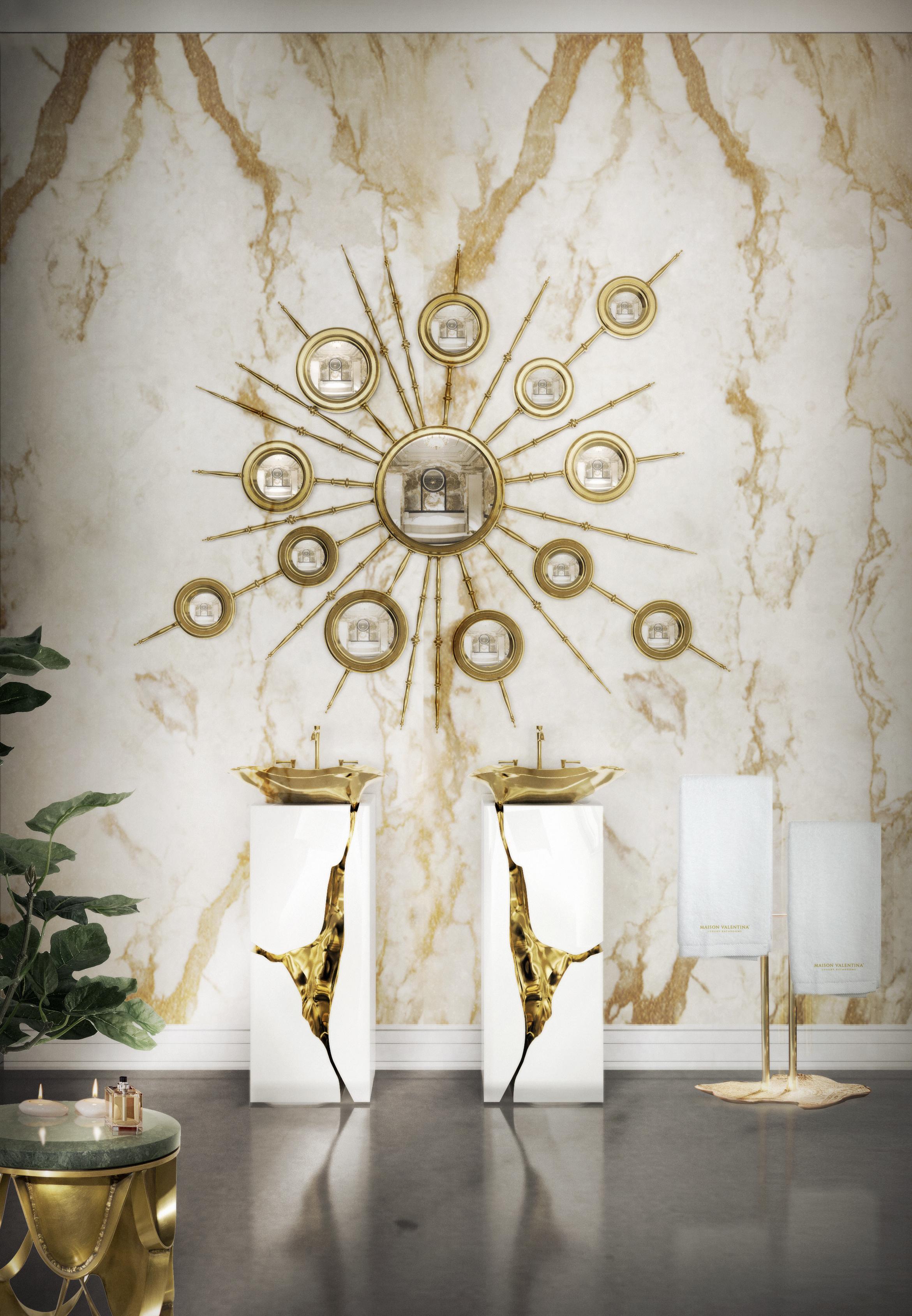 Modern Lapiaz With Gold Lacquered Glass Freestanding By Maison Valentina For Sale 4