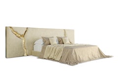 Lapiaz White Headboard - Hand-Crafted Upholstery & Polished Brass - Boca do Lobo