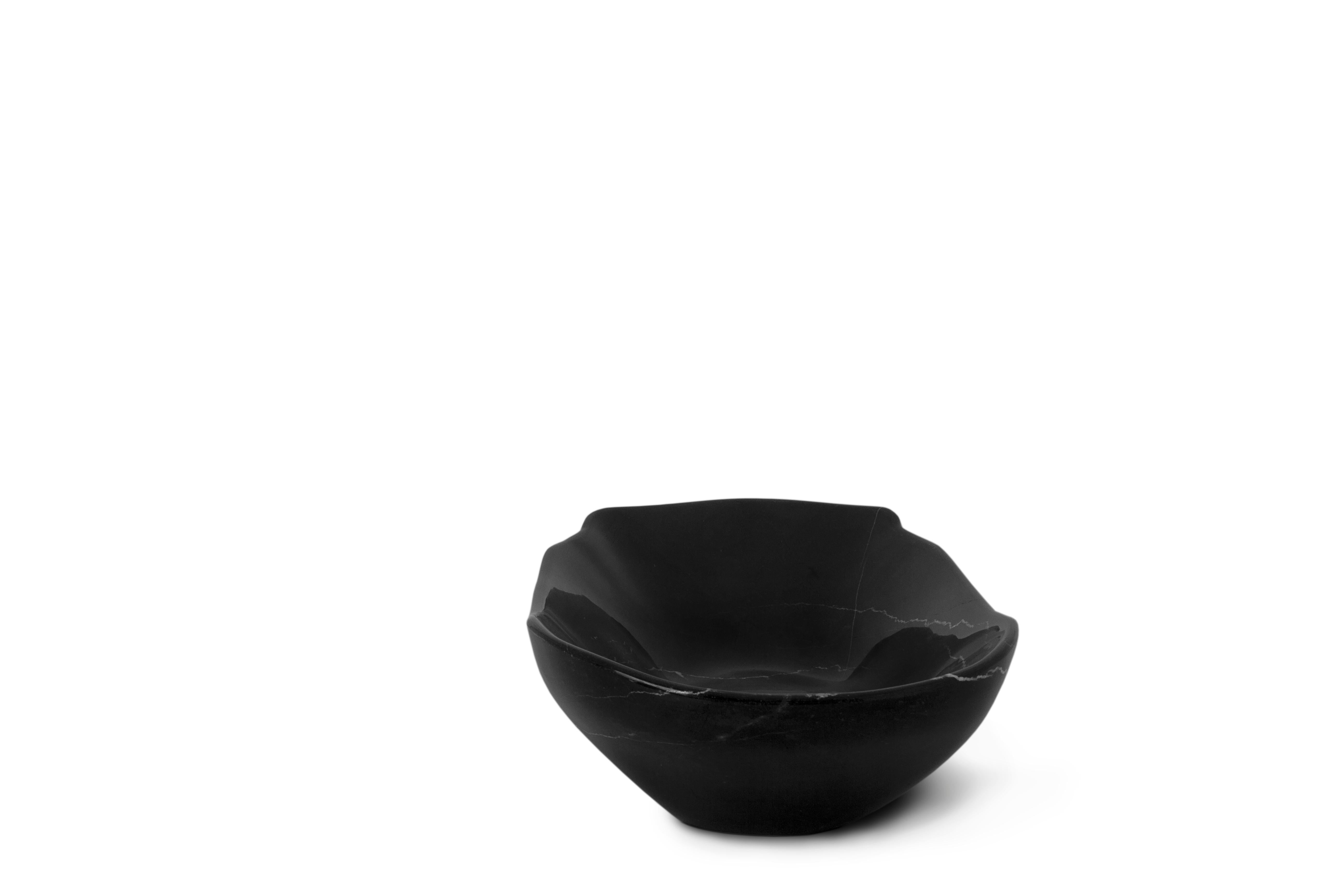 Modern Lapiaz Marble Vessel Sink with Nero Marquina Marble For Sale