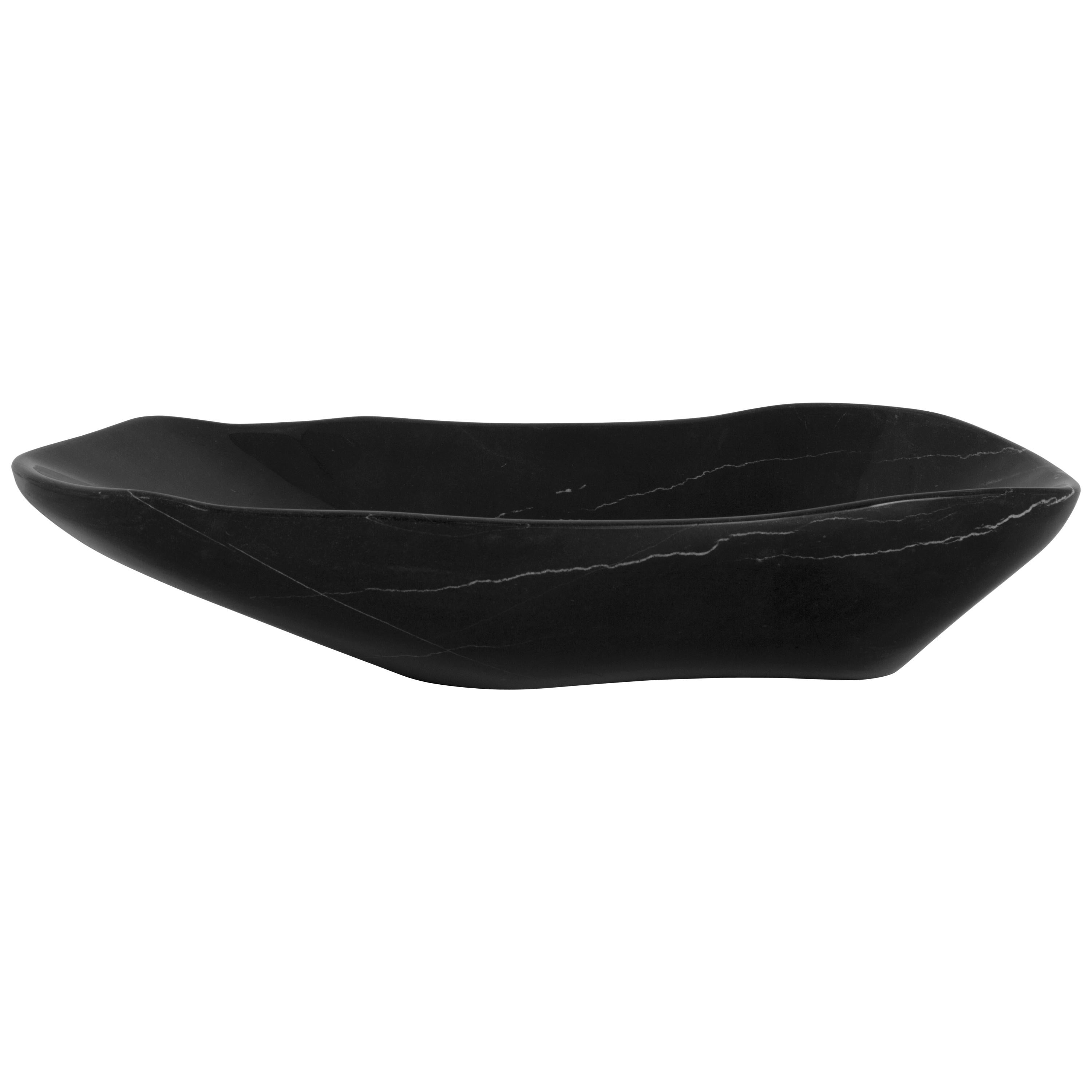 Lapiaz Marble Vessel Sink with Nero Marquina Marble For Sale