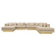 Lapiaz Modular Sofa - Hand-Crafted Upholstery & Polished Brass - Boca do Lobo
