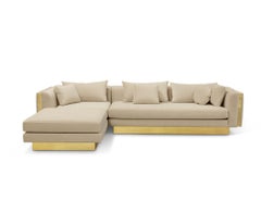 Sofá Modular Lapiaz - Tapicería Artesanal y Latón Pulido - Boca Do Lobo