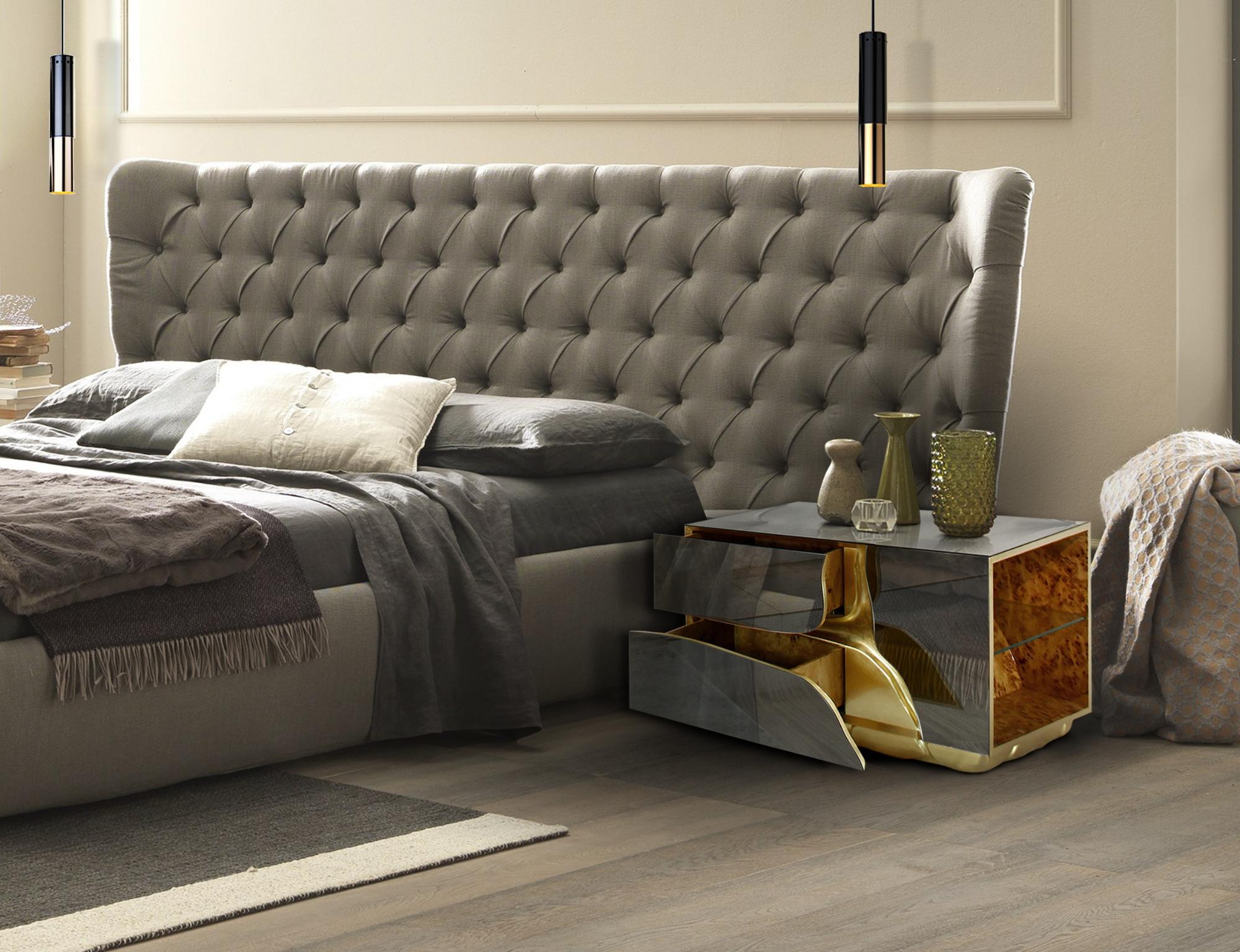 Lapiaz Nightstand - Hand-Polished Steel & Brass - Boca do Lobo For Sale 8
