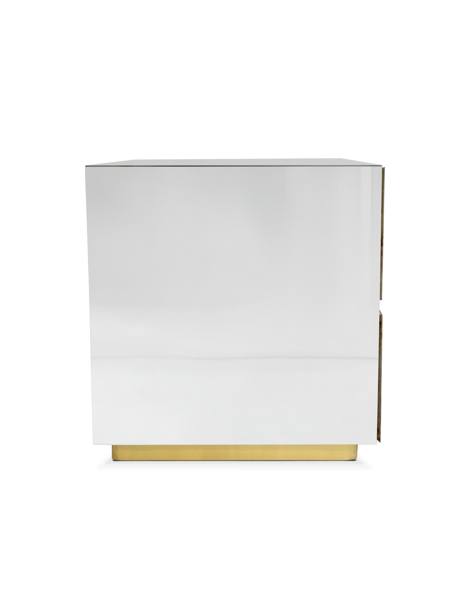 Lapiaz Nightstand - Hand-Polished Steel & Brass - Boca do Lobo For Sale 2