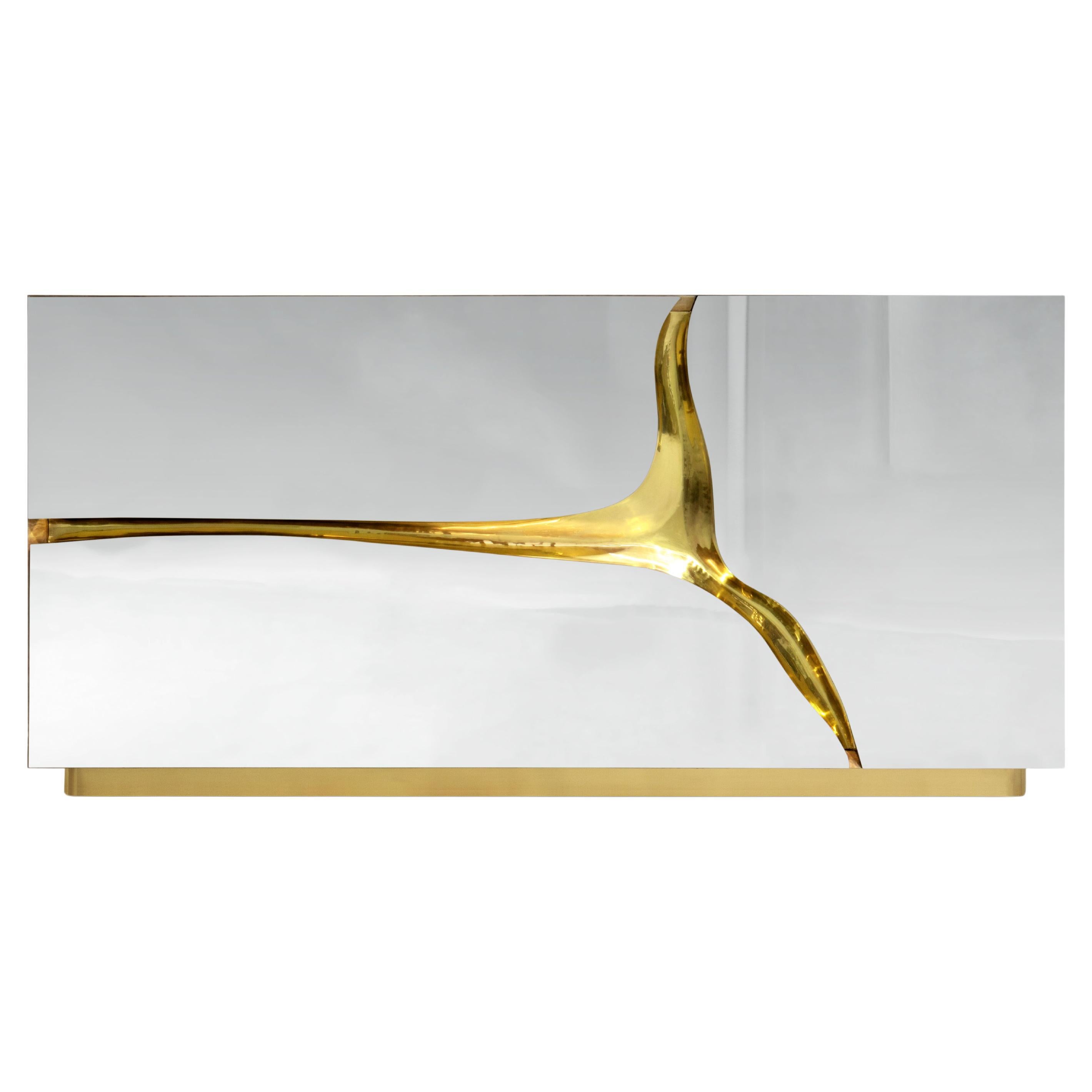 Lapiaz Nightstand - Hand-Polished Steel & Brass - Boca do Lobo