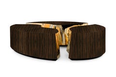 Lapiaz Oval Ebony Center Table- Hand-Crafted Wood & Brass - Boca do Lobo