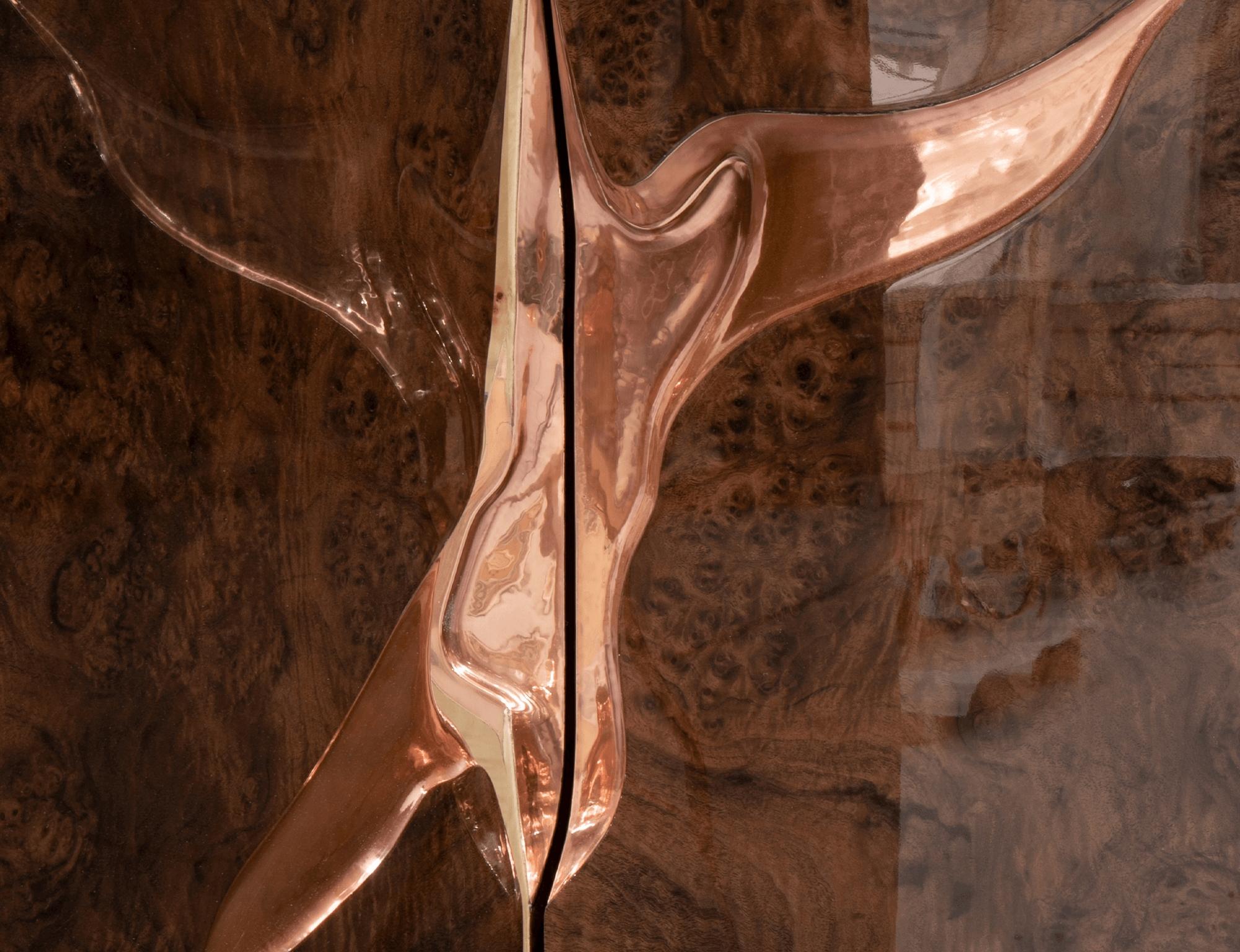 Buffet Lapiaz Rose Gold - menuiserie et placage faits main - Boca do Lobo en vente 4